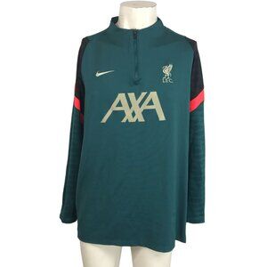 NIKE - MEN'S XL - GREEN LIVERPOOL 1/4 ZIP AXA LFC PULL-OVER SWEATSHIRT